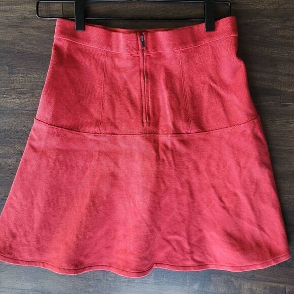 Madewell Women Wavelength Mini Skater Skirt Sz 0 Red Flare Flowy Preppy Feminine - Picture 3 of 6